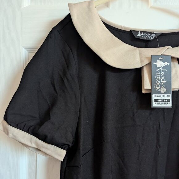 Lady V London Shawl Peter Pan Collar Dress - Picture 3 of 6